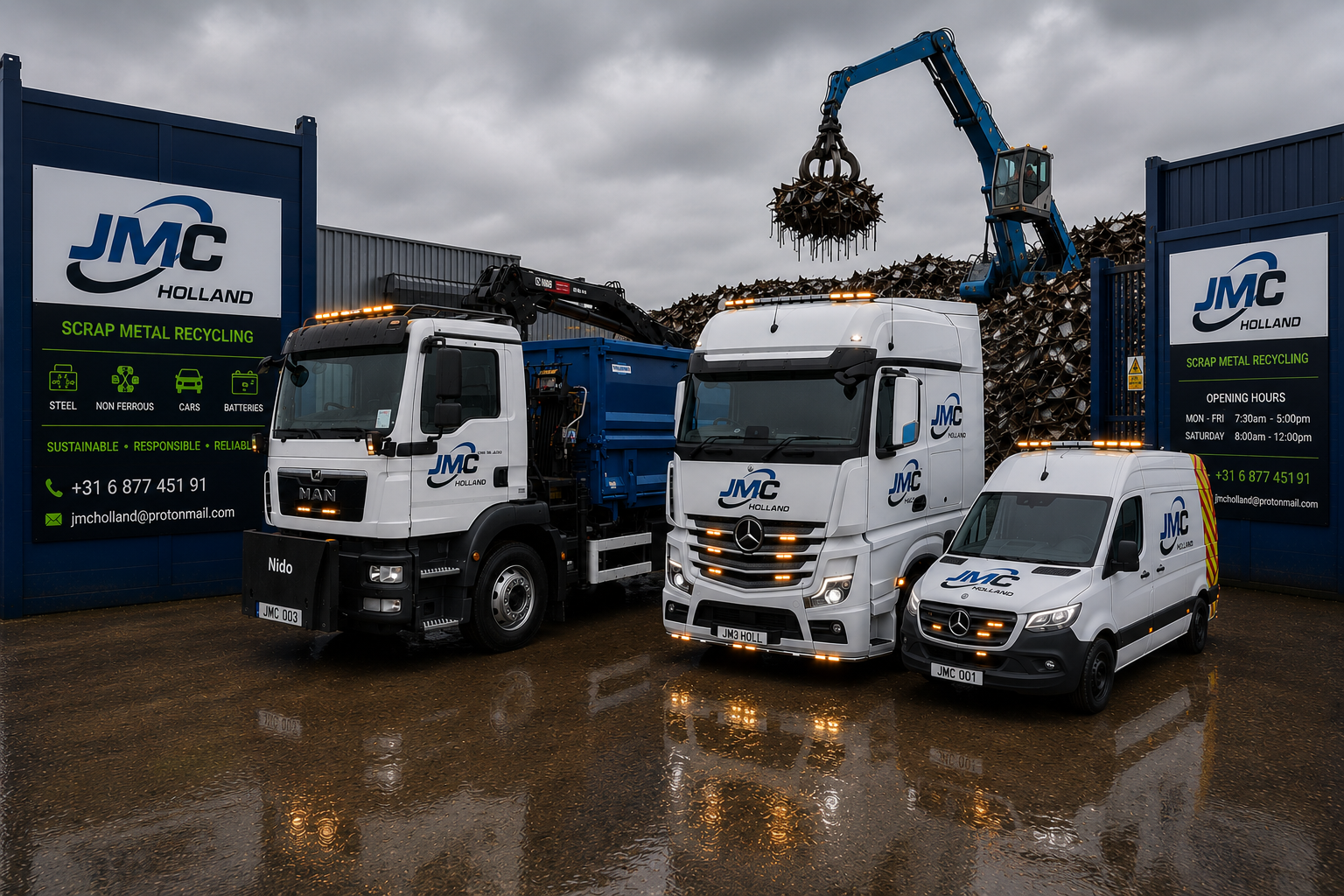 JMC Holland blue and white truck fleet
